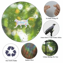 SHAWULA 10 pièces Autocollants de fenêtre pour chat pour empêcher les oiseaux de heurter les fenêtres, autocollants capteurs de soleil arc-en-ciel, autocollants vinyle arc-en-ciel réutilisables sans colle requise