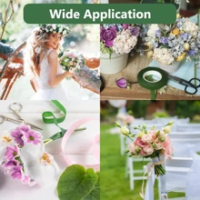 5pcs/1pc Green Floral Stem Wrap Tape, Artificial Flower Self-Adhesive Floral Tapes, Florist Green Ribbon, DIY Wedding Flower Supply, For Bouquet Stem Wrap And Floral Crafts, Wedding Bouquet