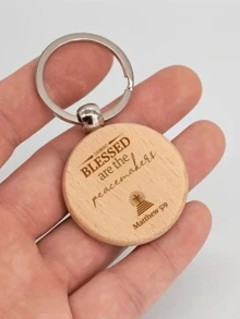 1 件基督教木制钥匙扣，圣经经文励志木制钥匙扣，具有力量和舒适度，适合男士和女士，教堂，带有信仰之光的钥匙扣，精神指导，以圣经的名义，传达恩典和力量汽车配件包饰