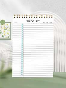 Trees Undated To Do List Notepad Daily Planner Organizer Spiral Tasks Checklist Agenda To Boost Productivity, 8.5"*5.5", +Index Sticker, 100gsm Paper, School Supplies,Back To School