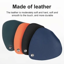 心形吉他拨片收纳袋 - 大型心形设计收纳盒可容纳 32 个吉他拨片，方便携带，优质皮革吉他拨片收纳袋