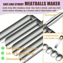 1 pezzo Strumento per formare le polpette, in acciaio inox 304, pressatrice per polpette manuale antiaderente, set per polpette e falafel in acciaio inox - antiaderente, utensile da cucina multifunzione per formare polpette, impasto e palline di riso sorbetto, dalla forma perfetta, strumenti per la cucina di casa