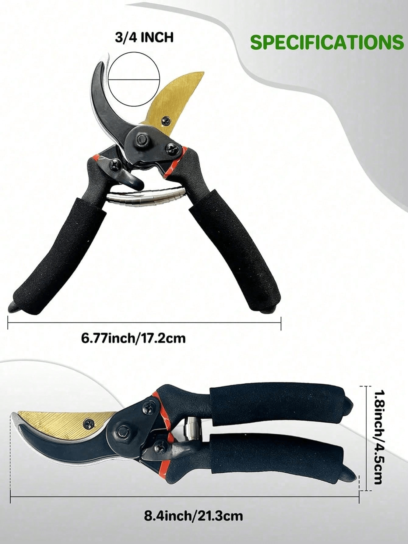 1/2件套修枝剪，专业花园果树修枝剪，家用树枝剪，强力修枝剪，花园园艺工具 - 彩色 - 查看 15