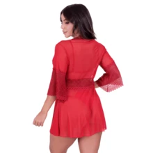 Gladiator Set + Tulle Robe Honeymoon Kit - Đỏ - Xem 2