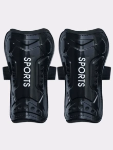 1 双轻质透气小腿保护器，白色、蓝色、黑色，带可调节绑带，适用于足球比赛、足球装备、骑行、滑板保护装备