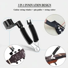 Kit de herramienta de guitarra de acero inoxidable 3 en 1: cambio de cuerdas, corte de cables, engarzado y extracción de clavijas - Esencial para los músicos de guitarra acústica, diseño multicolor duradero, accesorios de guitarra