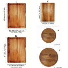 Large Rectangular/Round Wooden Cutting Board With Juice Groove - Double-Sided Kitchen Chopping Board For Vegetables, Meat, Cheese And Serving Platters | Durable, Kitchen Accessory, Cutting Board, Eid Al-Fitr - Brown - View 2