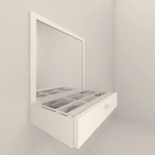 Penteadeira 100% MDF Suspensa Sophia com Gaveta e Tampo de Vidro - Branco - Visão 2