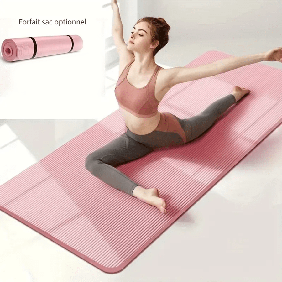 1 pieza Esterilla de yoga extra gruesa antideslizante, esterilla de fitness de alta densidad, accesorio para gimnasio en casa, adecuada para fitness en casa, gimnasio, ejercicio, gimnasia, alfombra de caminar, deportes, salud, entrenamiento en casa, calidad premium, adecuada para regalar, Día de la Madre, cumpleaños, Navidad