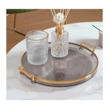 1 Piece Luxury Table Serving Tray With Double Handles - Grey - View 1