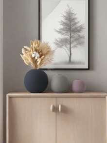 Um Vaso Esférico Dourado de Luxo Suave, Adequado para a Sala de Estar, Sala de Jantar, Escritório, Corredor...