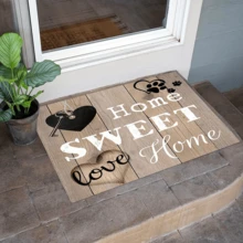 Sweet Home Love Striped Doormat - 1 Pc Polyester Indoor/Outdoor Rug With PVC Backing, Machine Washable, Rectangle Shape, Suitable For Entrance, Patio, Porch - Home Decor Entrance Mat Back To School - Multicolor - View 5