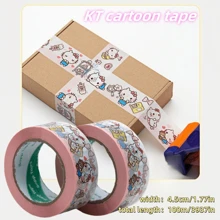 Sanrio 2pcs/1pc Hello Katie Cute Cartoon Packing Adhesive Tape, Gift Box Express Package Sealing Decorative Tape, Candy Cat Cartoon Lovely Personalized Gift Box Packing Tape, School Supplies,Back To School