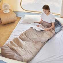 NetHong Sleeping Bag 4 Seasons Adults & Kids For Camping Hiking Trips Warm Cool Weather,Lightweight And Waterproof With Compression Bag,Indoors Outdoors Activities - Khaki - View 5