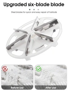 Electric Fabric Defuzzer, Clothes Lint Remover, 6-Blade Electric Lint Remover, Sweater Fuzz Shaver, Suitable For Clothes, Sofa, Furniture, Removes Fuzz, Lint, Bobbles, USB Rechargeable