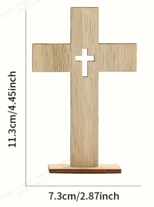 6 pièces Croix en bois, support de bougie en forme de croix, centre de table de baptême, centre de table de fête, décoration d'autel de première communion, décoration de maison, accessoires de bureau