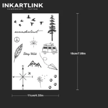 INKARTLINK Revolutionary Technology Tattoos, Semi-Permanent Tattoos, Footprint, House, Minimalist Design, Micro, Realistic Tattoos, Meaningful Tattoos, Temporary Tattoos, Waterproof, Authentic Tattoo Look, Niche Design Tattoos, Fruit Tattoos, Plant Tattoos - Black - View 5