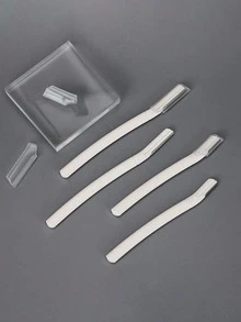 4pcs High-Quality Eyebrow Razor Set With Guard, Suitable For Beginners, Men & Women, Beauty Tool Kit, Micro-Blade, Anti-Scratch, For Commercial And Home Use - White - View 2