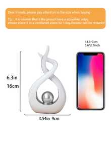 1PC White Silver Home Decor Accent Ceramic Statue Abstract Sculptures Centerpieces Mid Century Modern Decor For Tables Coffee Table Top Decorations For Living Room Desktop Shelf Dining Room Kitchen,Suitable For Home Decor, Bedroom Decor, Office And Students, The Best Christmas Gift,Wintertime Valentine's Day Gift,Decorative Items For Eid Al-Fitr In The Middle (Please Confirm Whether The Product Size Is Suitable Before Purchasing)