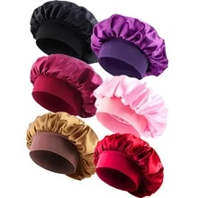 6pcs Luxury Satin Sleep Cap For Women - Soft, Wide Elastic Band, Fashionable Design, Comfortable Sleep, Sleep Bonnet, Hair Protection - Multicolor - View 9