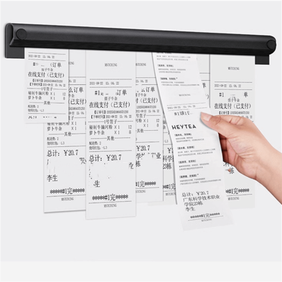 Stylish Black Metal Clipboard With Strong Clip - No Drilling Required, Easy Installation - Multi Size For Office And Kitchen Receipt Organization - Minimalist Design, Durable And Smooth