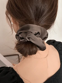 3pcsWomen Satin Scrunchie, Elegant Silky Hair Ties, Minimalist Solid Color Shiny Hair Accessories For Ponytail And Everyday Use