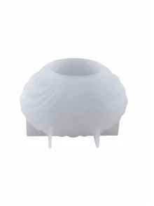 3D贝壳形蜡烛硅胶模具DIY扇贝石膏环氧树脂滴胶模具蛋糕香皂模具家居桌面装饰 - 白色矽膠模具 - 查看 4