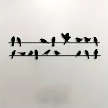 Set Of 2 Black Metal Bird Wall Art - Decorative Indoor/Outdoor Garden Sculptures, Easy-To-Hang Home & Entryway Accents, No Power Required