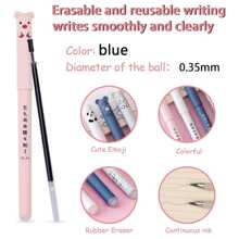 28 pezzi di penne a sfera a inchiostro blu cancellabili con disegni carini di animali, punta media, ricaricabili e lavabili, adatte per forniture per ufficio e studio
