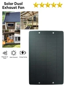 EESBAO 12V Solar Exhaust Fan Outdoor Mini Ventilator 6 Inch Solar Panel Powered Fan Dog Cooper RV Greenhouse Fan Easy To Install - High Power - View 4