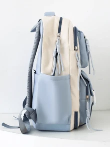 Large Capacity Classic Comfortable Versatile Fashionable Cute Backpack, Suitable For School, Graduation Gifts And Various Occasions - Blue - View 4