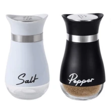 Juego de 2 saleros y pimenteros recargables de 3.4 oz, con tapa de acero inoxidable, adecuado para el hogar, la cocina, el restaurante, el picnic, también como regalo de decoración del hogar - Multicolor - Ver 18