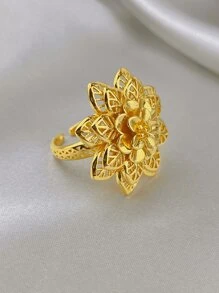 Geometryczny Filigranowy Pierścień 18K Złocony Biżuteria Damska Inspirowana Art Nouveau Codzienne Pierścienie Do Układania