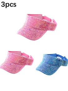 1pc Women's Premium Jewel Encrusted Colorful Rhinestone Embellished Baseball Cap, Dazzling & , Suitable For Daily Commute, Sports, Outdoor Activities