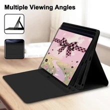 Tastaturhülle kompatibel mit Samsung Galaxy Tab und iPad, Redmi Pad Se, mit abnehmbarer Bluetooth-Funktionstastatur (150 mAh) und Stifthalter (Schwarz)