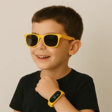 Unisex Children's Influencer Kit - LED Watch For Boys And Girls + Fashion Glasses + Gift Cap In Various Colors - 黃色 - 查看 7