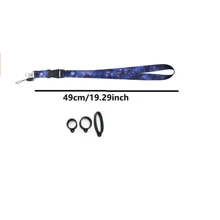 2pcs/Set, 4-In-1 Smoking Accessory Kit, Includes 1pc Large Starry Sky Print Lanyard Strap And 3pcs Different Size Silicone Anti-Lost Rings. Portable Smoking Gear Losing Prevention Accessories.