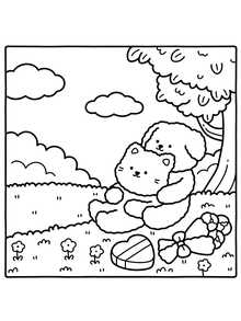 1pc Fuzzy In Love :Easy 48 Page Coloring Book For Adults And Teens, Colouring Book Super Cute Designs Of Cozy, Hygge Spaces For Relaxation (Cozy Spaces Coloring) .Back To School A Relaxing Gift For Friends, Couples, And Family . - Multicolor - View 7