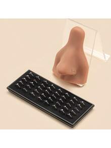 40 piezas Joyas elegantes y encantadoras de argollas y pendientes de cristal brillante para piercing nasal y corporal - multicolor - Ver 3