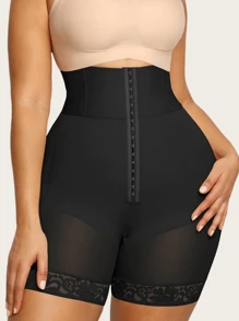 1 PC Women Butt Lifting Shapewear Body Shaper, Tummy Control Panties With Hook Zipper Closure, Black Leggings, Suitable For Various Occasions