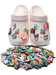 10/20/30pcs Random PVC Shoe Decorations, Cute Garden Themed Shoe Charms Bracelet Ornaments, Various Designs Suitable For Girls, Boys And Adults Party Gifts, Shoe, Spring Summer Picks, Brides Maid Gifts, Room, Bedroom Decor, Bedroom Decor, Beach, Travel, For Men, For Women, Vacation,Cute Stuff - Multicolor - View 4