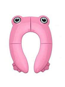 1pc Frog Design Folding Plastic Children's Toilet Seat, Portable Potty Training Seat For Home, Outdoor And Travel Use