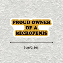 趣味“小阴茎骄傲拥有者”乙烯基贴纸 - 防水，自粘式，适用于笔记本电脑、水瓶、汽车 - 光面，一次性使用，黑色背景黄色文字设计，防水贴纸，剪贴簿用品，趣味贴纸，笔记本电脑贴纸，Kindle手机贴纸 - 彩色 - 查看 3