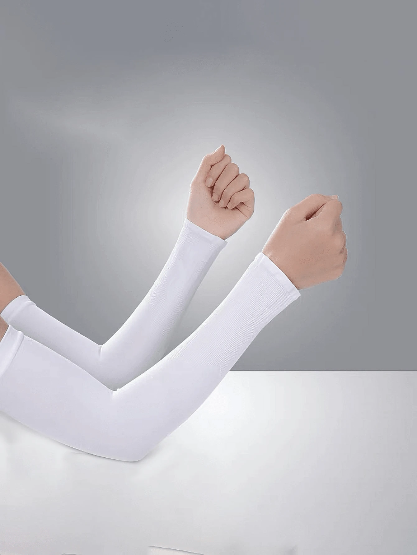 1 Pair Straight Arm Sleeves, Suitable For Daily Wear - White - View 1