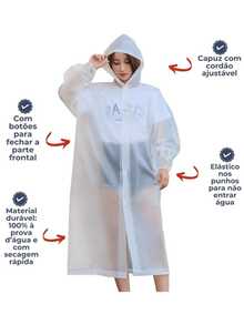 Unisex Raincoat Reusable Durable Hooded Rain Cover For Traveling Parties Waterproof