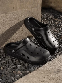 Neue Herren atmungsaktive Sandalen Slip-On Lässig Sport Mesh Clogs Schuhe, runde Zehenpartie flach rutschfest leicht einfarbig vielseitige Gartenschuhe