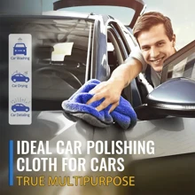 1/4 Packs Super Absorbent Microfiber Chamois Car Towels , Unbeatable Absorbency, Ultra-Thick 800GSM, Lint-Free, Scratch-Free, Fade Resistant, Quick-Drying, Gentle On Surfaces ,9.8inx9.8in, 16x12 Inch