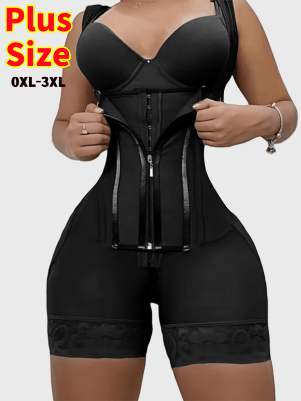 قطعة واحدة للنساء قماش كولومبي للحجم الكبير، شبك البطن الضاغط، إغلاق بسوستة، فتحة للصدر، تحكم في البطن، رفع الأرداف، نحت الفخذين، ملابس داخلية مناسبة للعديد من المناسبات