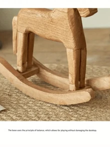 قطعة واحدة حصان خشبي إبداعي منحوت يدويا مزين بشريط للاحتفال الخاص، سلسلة ريفية عتيقة، ديكور طاولة على شكل حصان أرجوحة، هدية تذكارية لصديق'