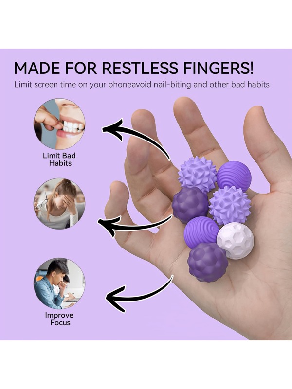 Set de 4/8 pelotas magnéticas antiestrés sensoriales - Juguete fortalecedor de agarre de silicona, ejercitador de manos y dedos con patrones surtidos - Herramienta de ejercicio de mano duradera para adolescentes y adultos, fortalecedor de dedos con agarre texturizado de construcción de silicona - Fortalecedor de agarre para hombres y niños, fortalecedor de agarre para juegos de ejercicio de dedos